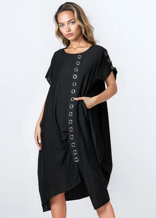 Black Rivet Tee Dress