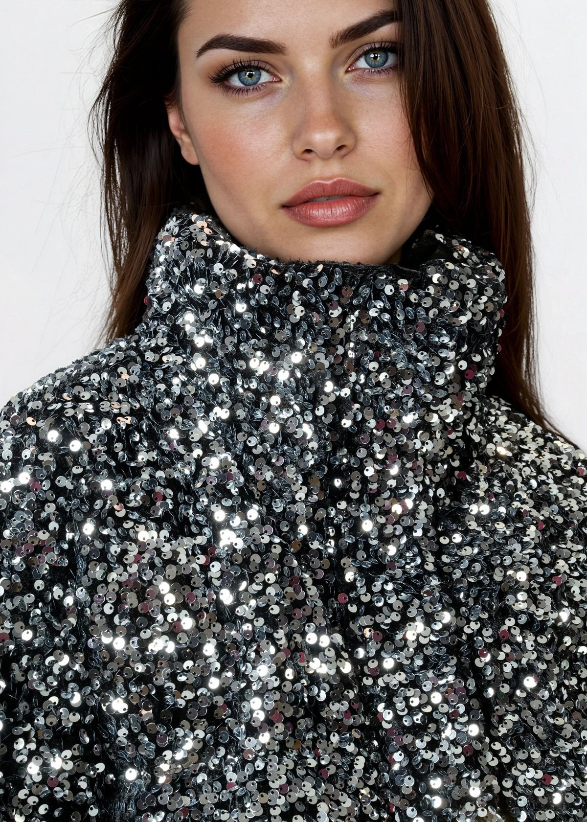 Sequin Puffer Bomber Jacket