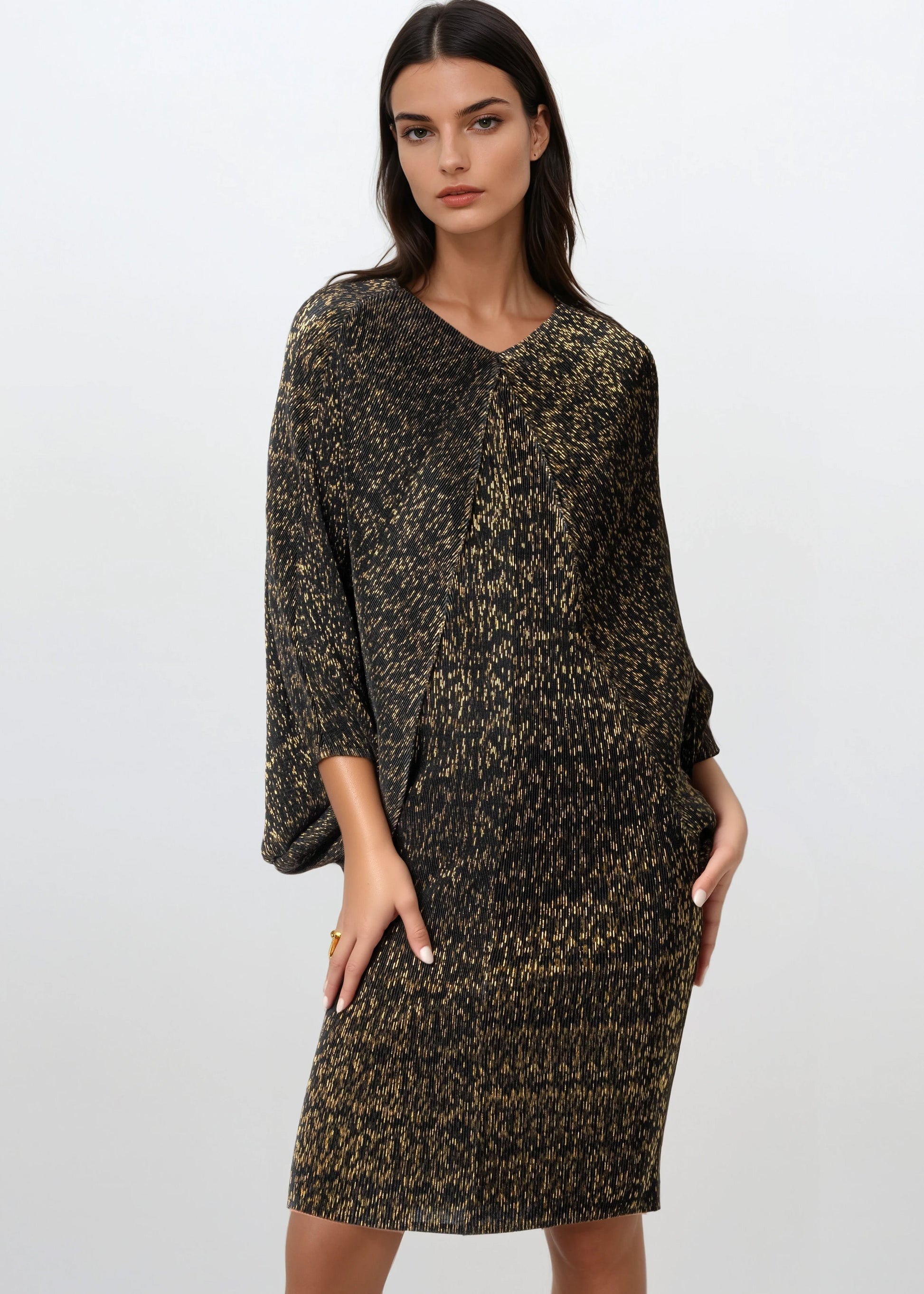 Gold Threaded Glam Dress
