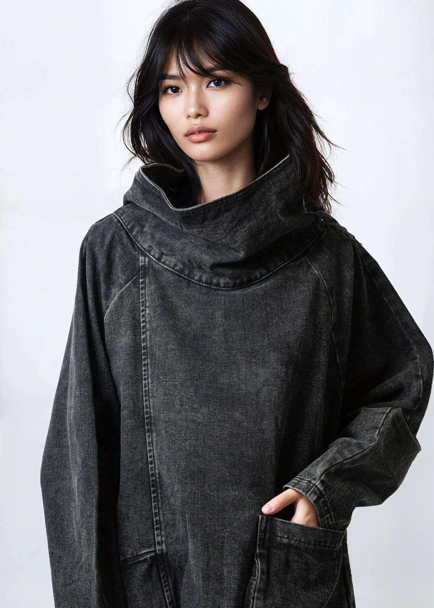 Denim Turtleneck Tunic