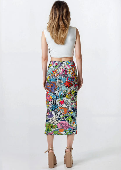 Comic Midi Skirt