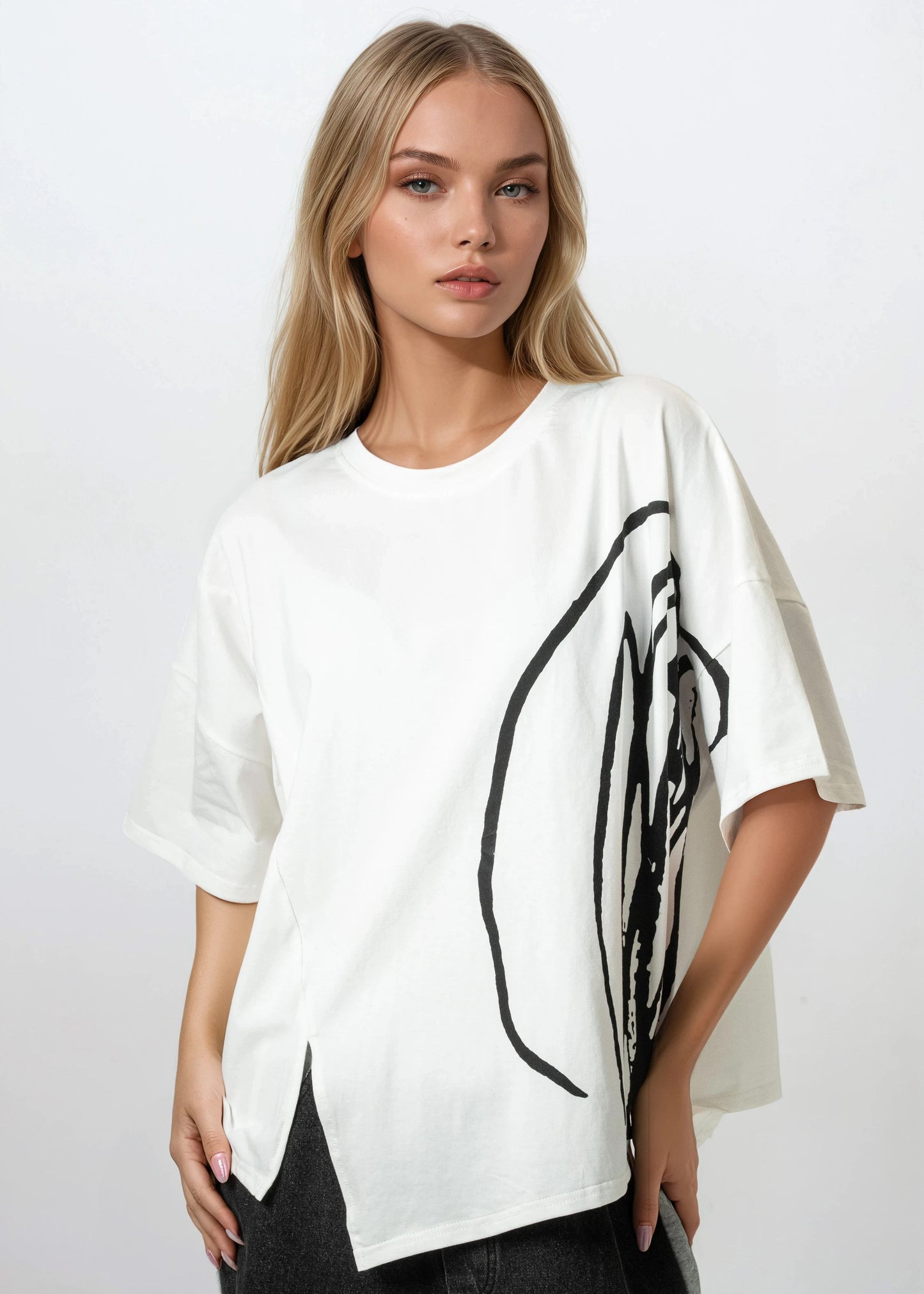 Abstract Graffiti Oversized Tee
