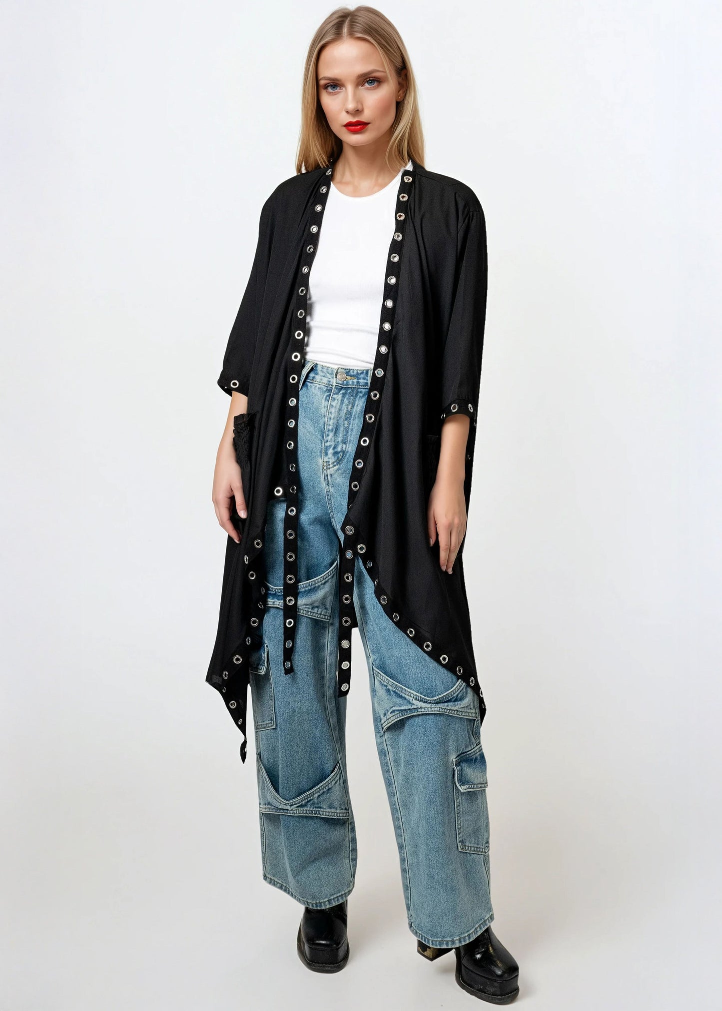 Black Rivet Kimono
