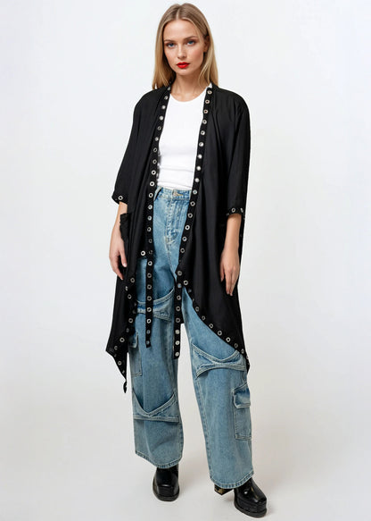 Black Rivet Kimono
