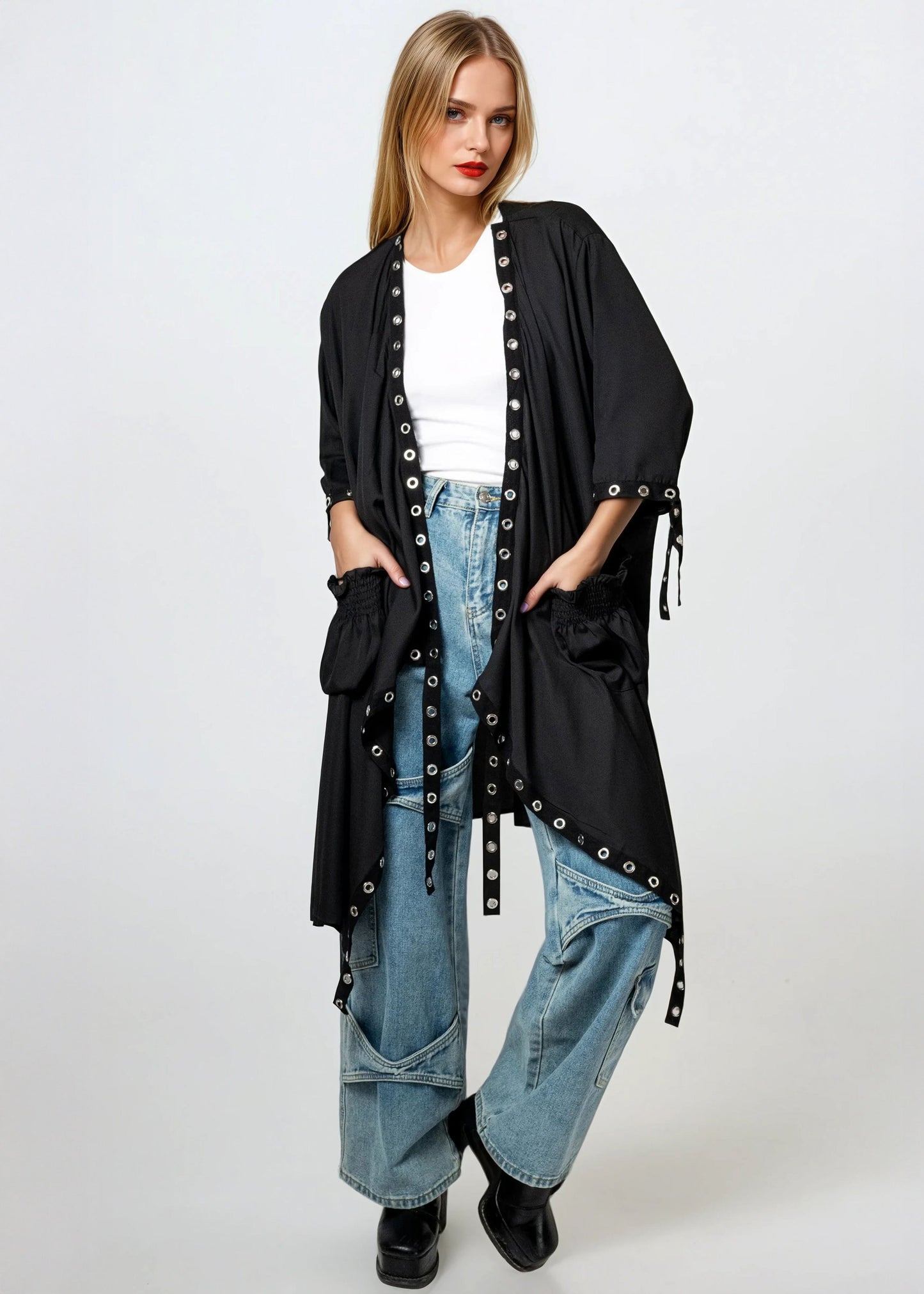 Black Rivet Kimono