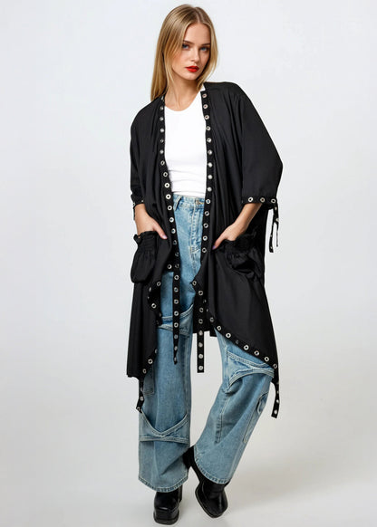 Black Rivet Kimono