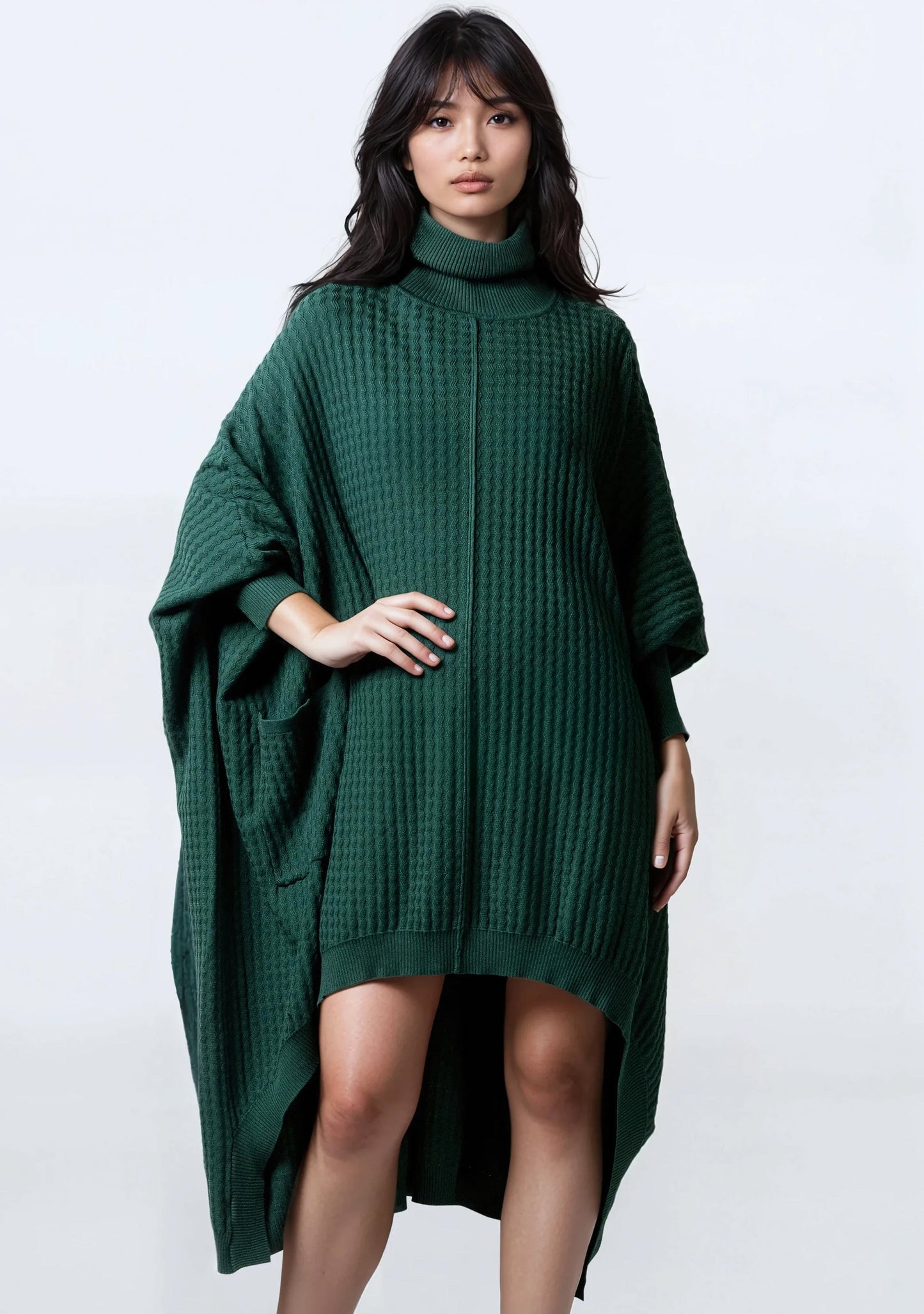 High Low Zigzag Tunic Sweater