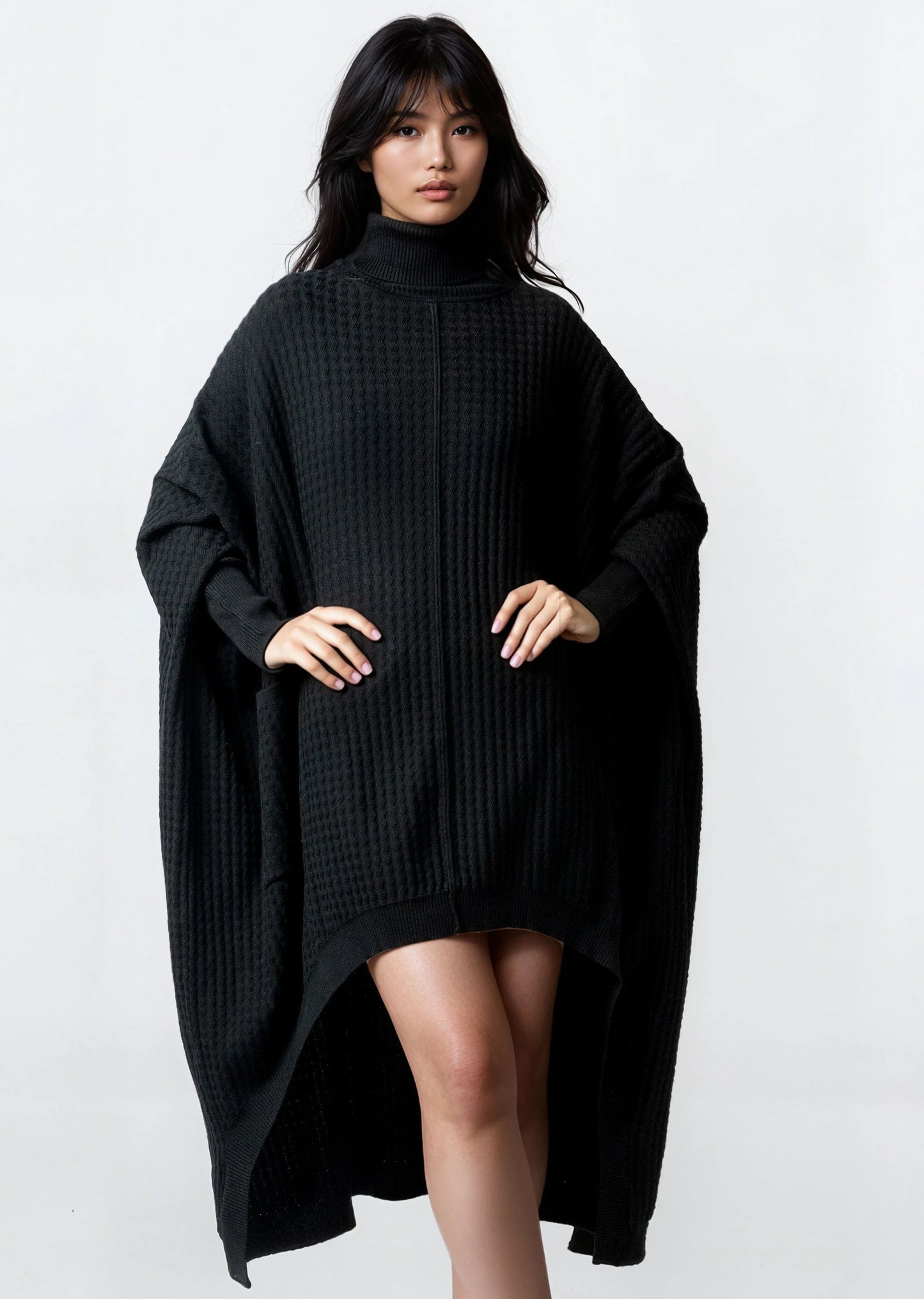 High Low Zigzag Tunic Sweater