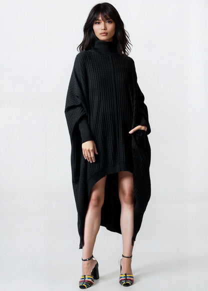 High Low Zigzag Tunic Sweater