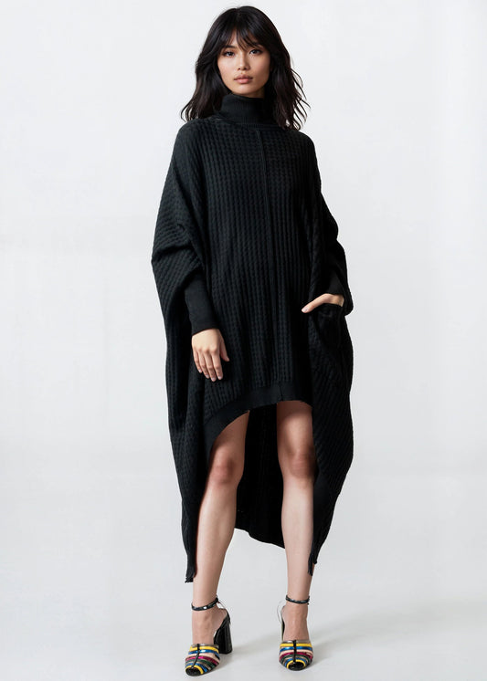 High Low Zigzag Tunic Sweater