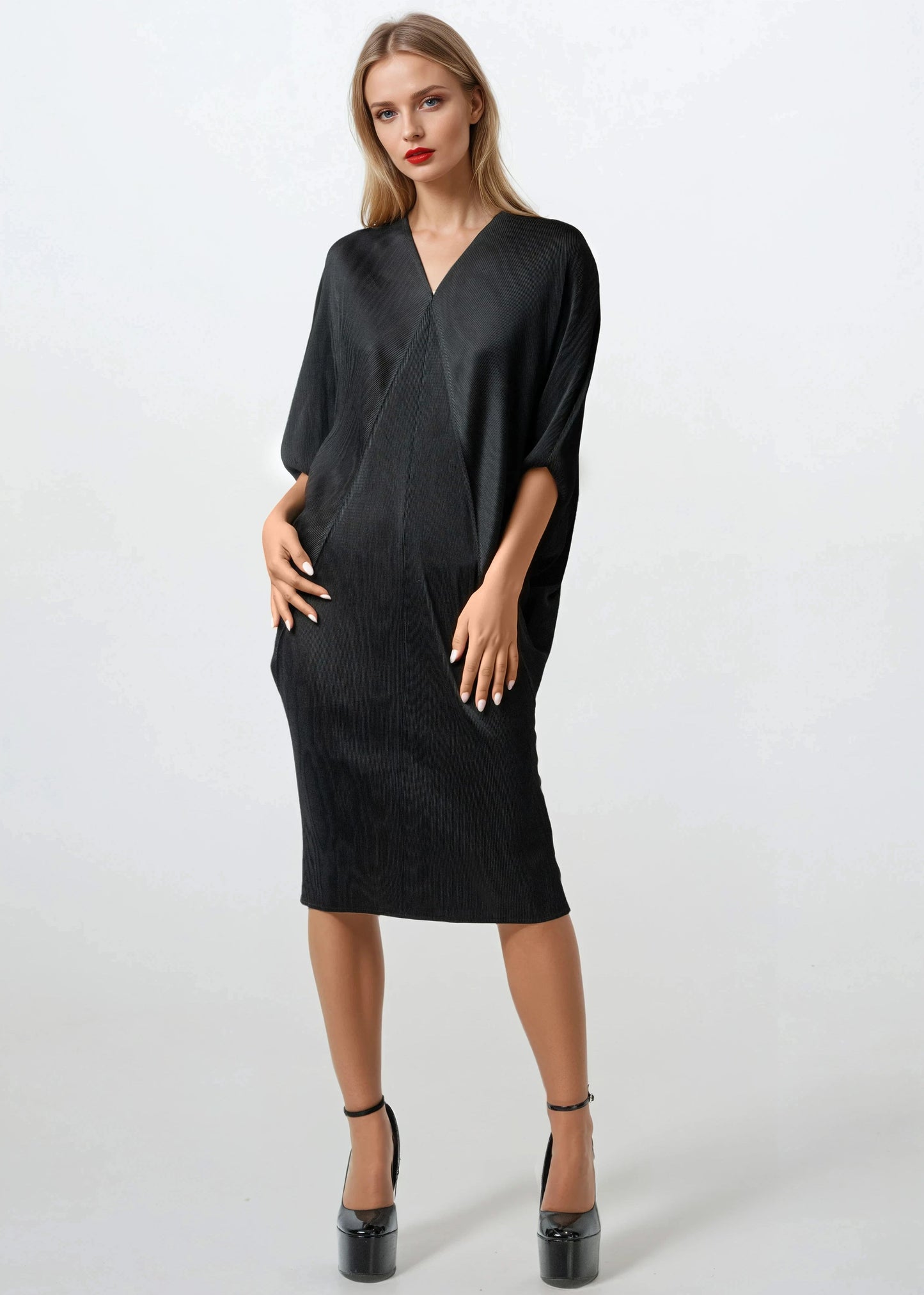 Batwing Sleeve Glam Dress