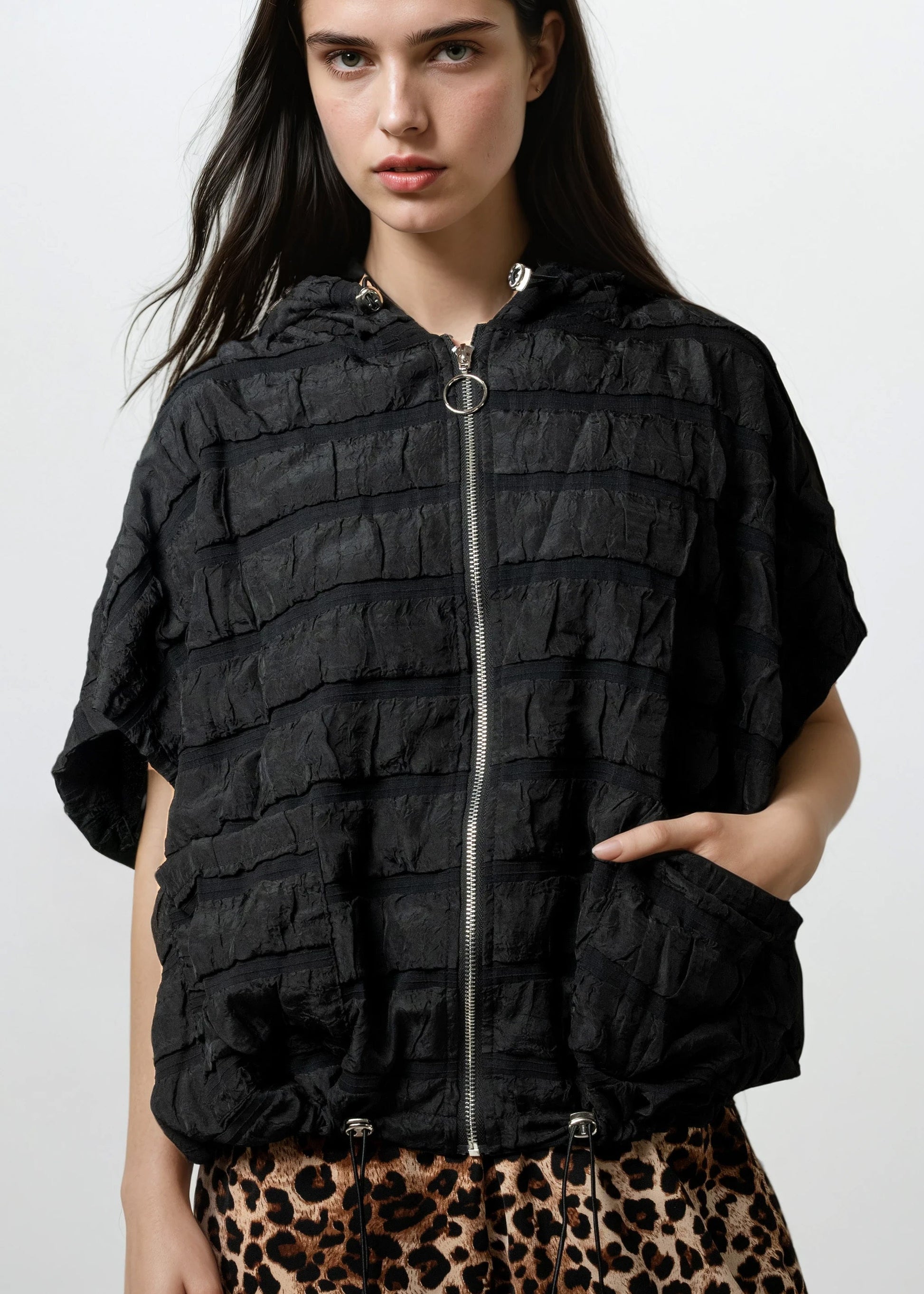 Hooded Drawstring Athleisure Vest