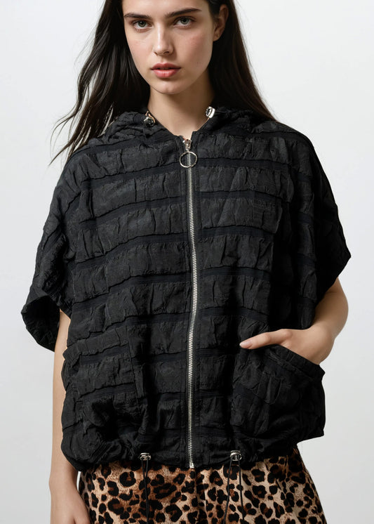 Hooded Drawstring Athleisure Vest
