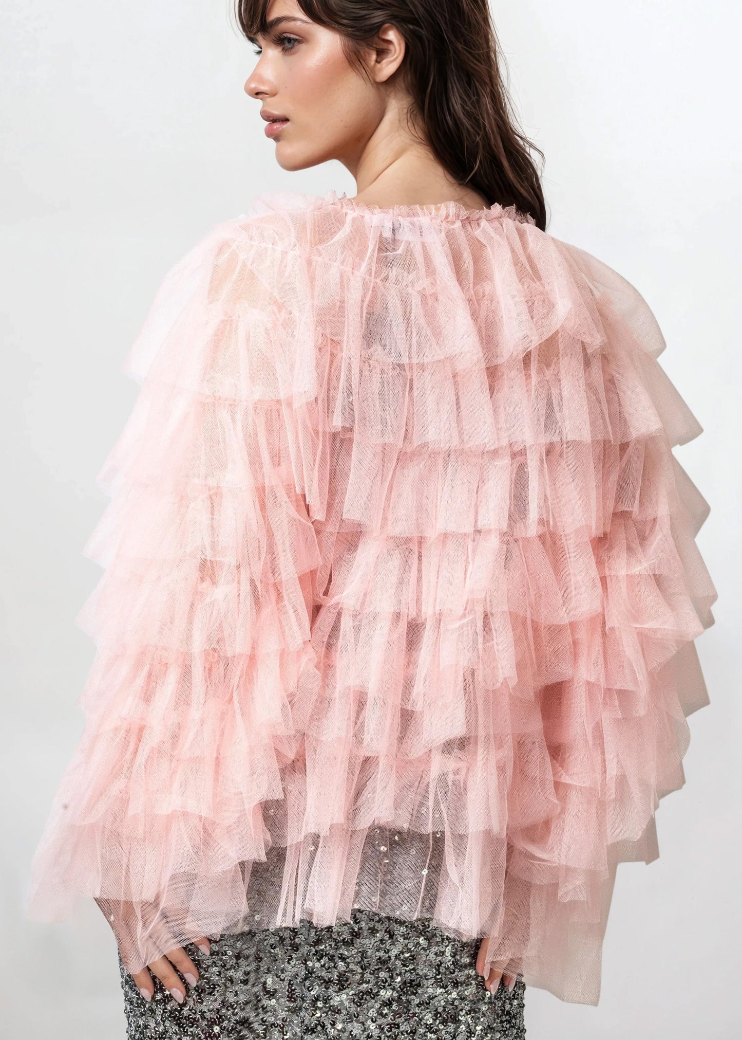 Tiered Tulle Cardigan