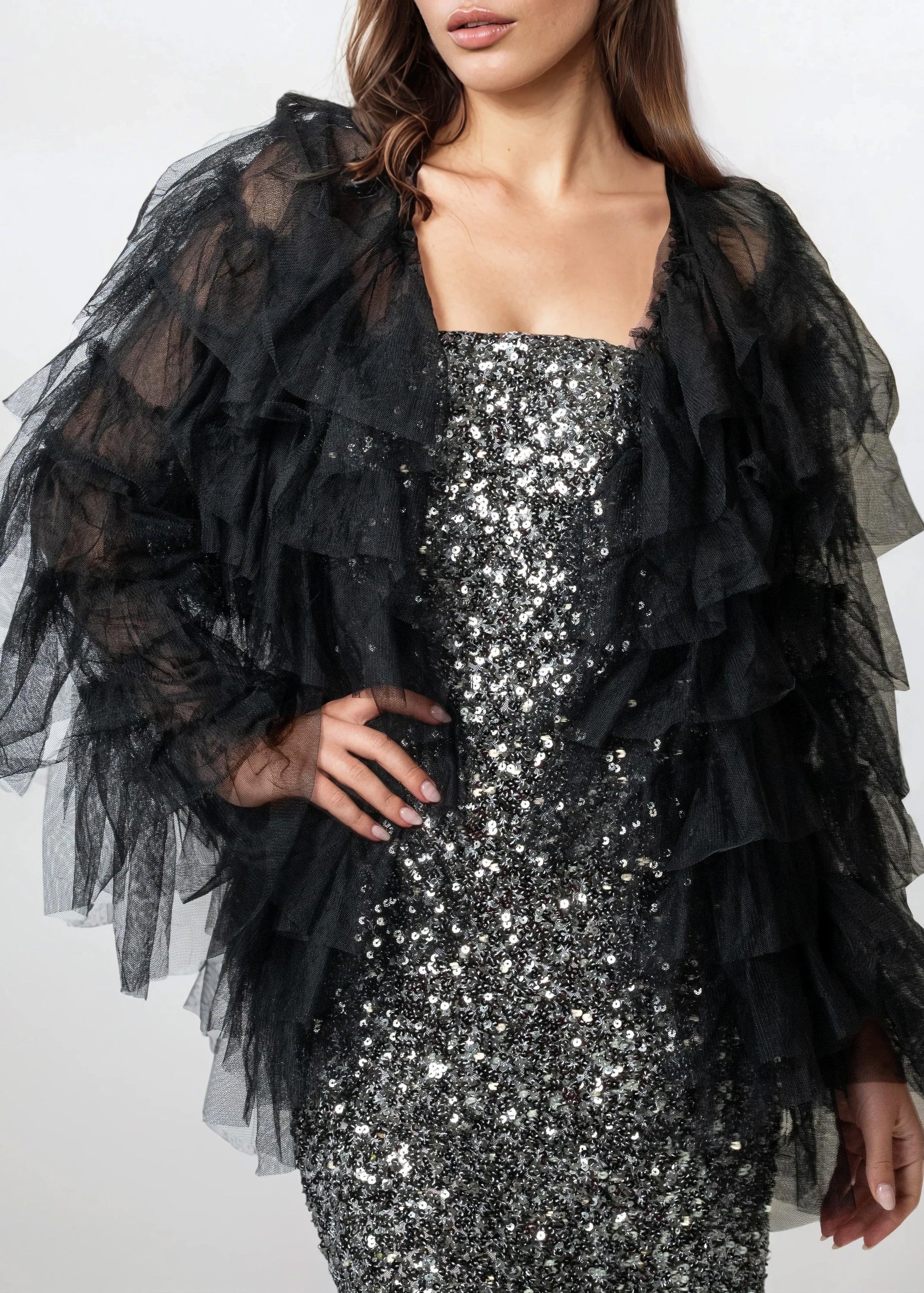 Tiered Tulle Cardigan