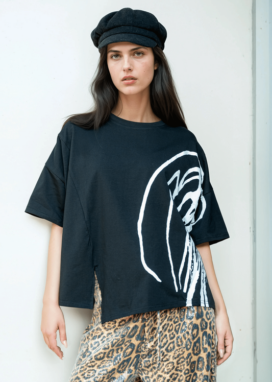 Abstract Graffiti Oversized Tee