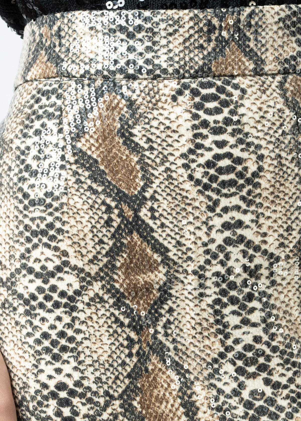 Animal Print Sequin Pencil Skirt