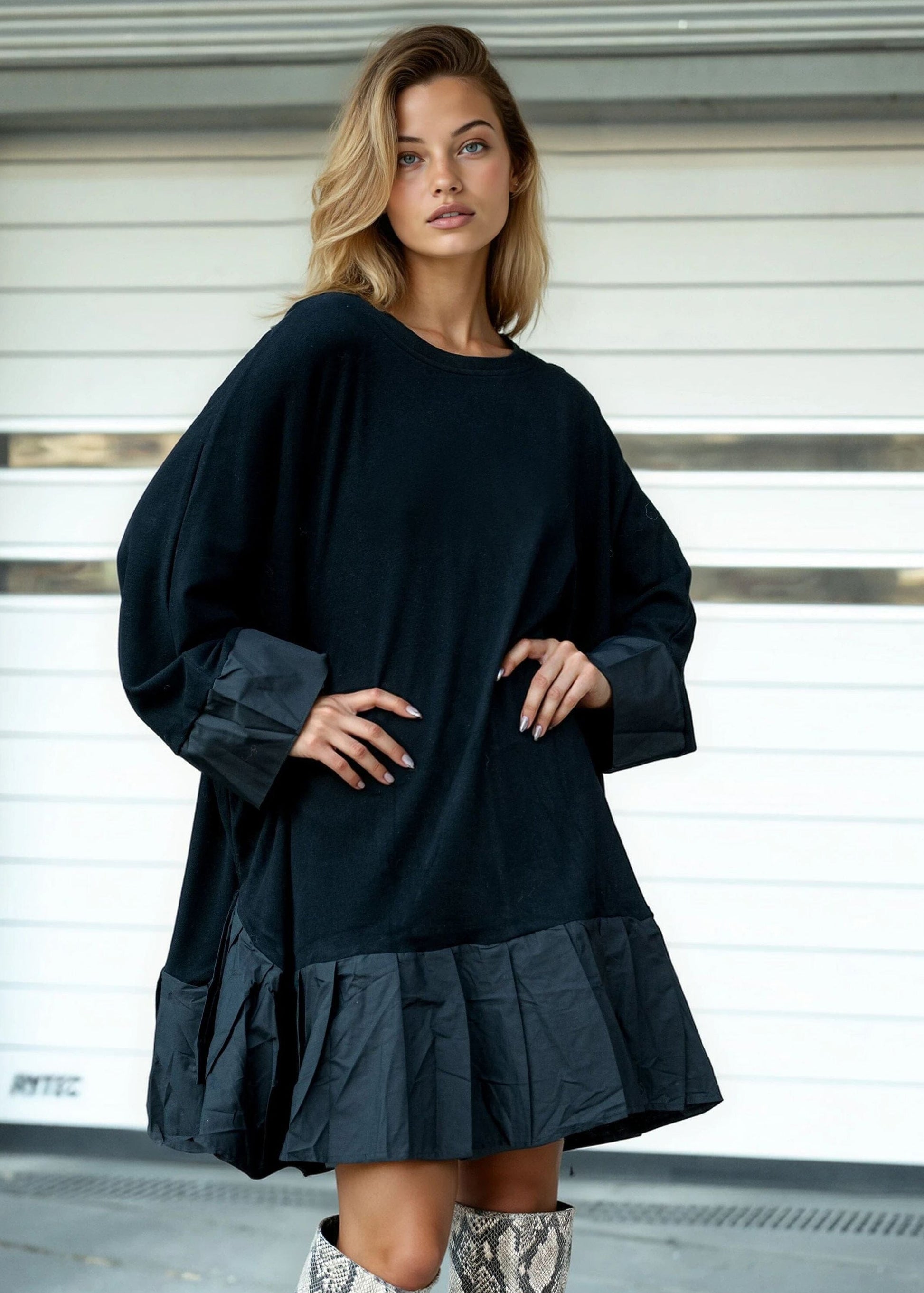 Babydoll Hem Long Sleeve Dress