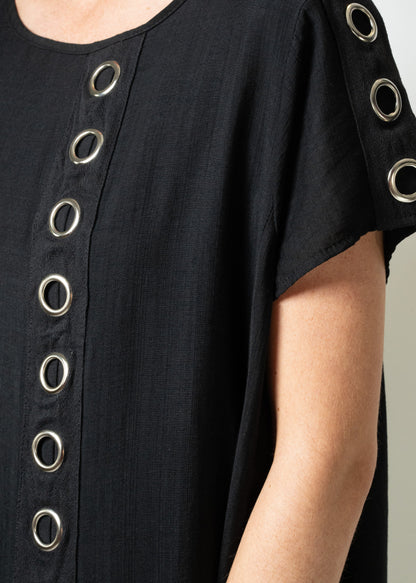 Black Rivet Tee Dress