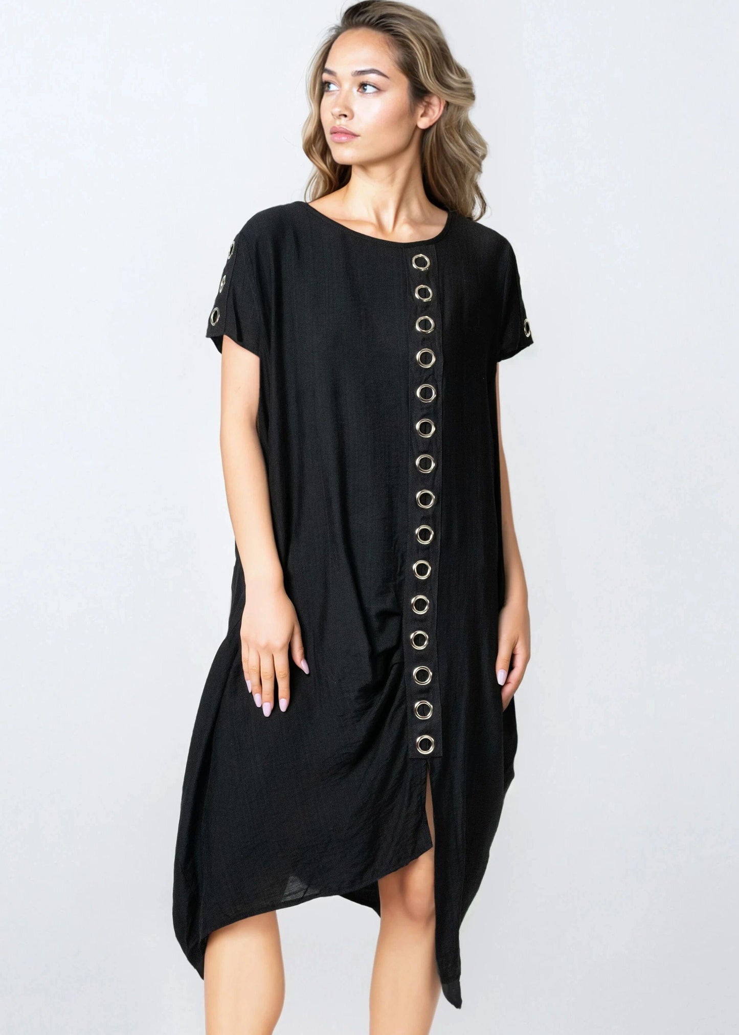 Black Rivet Tee Dress
