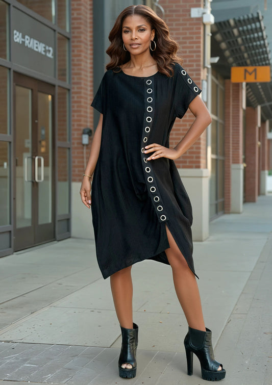 Black Rivet Tee Dress