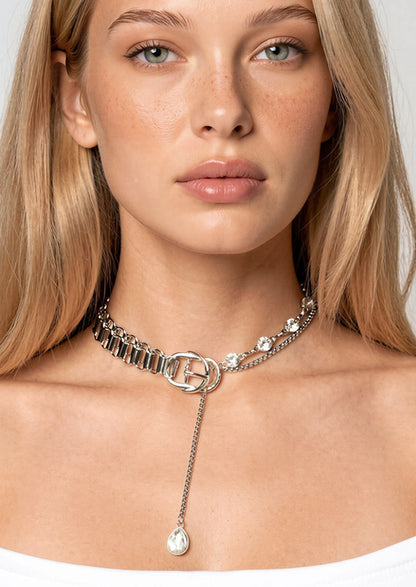 Buckle Chain Gemstone Choker