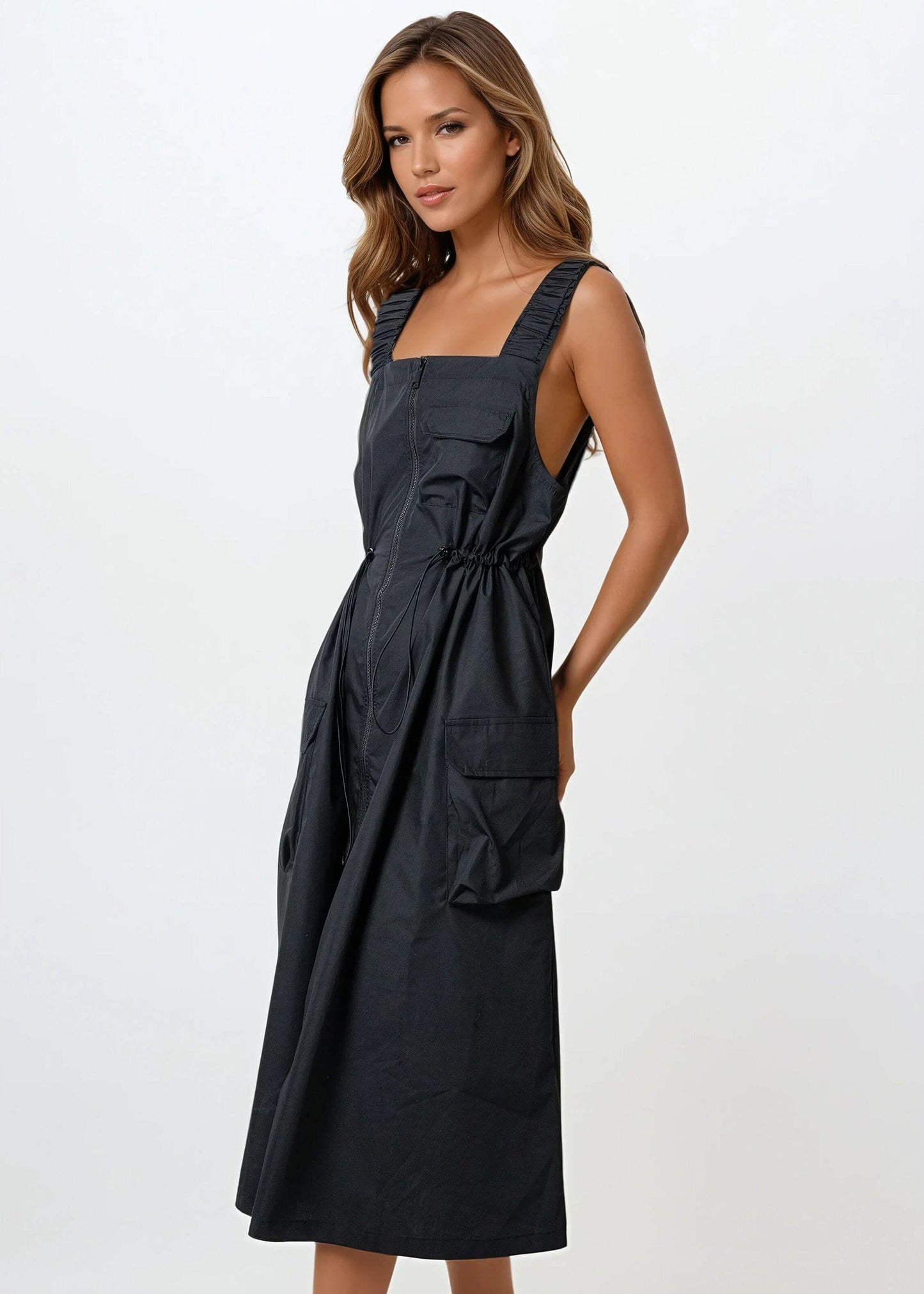 Cargo Core Zip Overall Dress