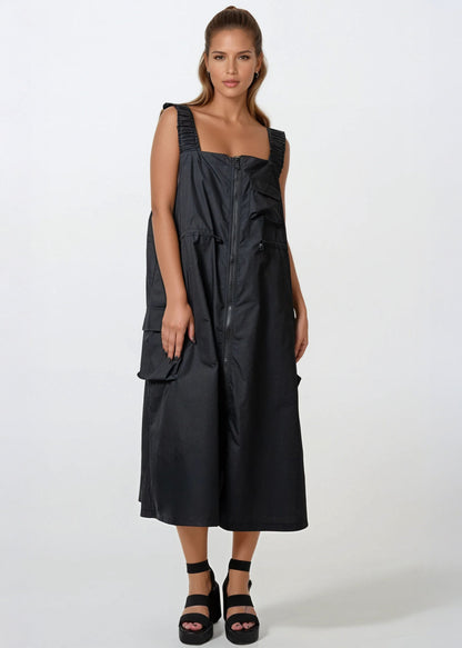 Cargo Core Zip Overall Dress