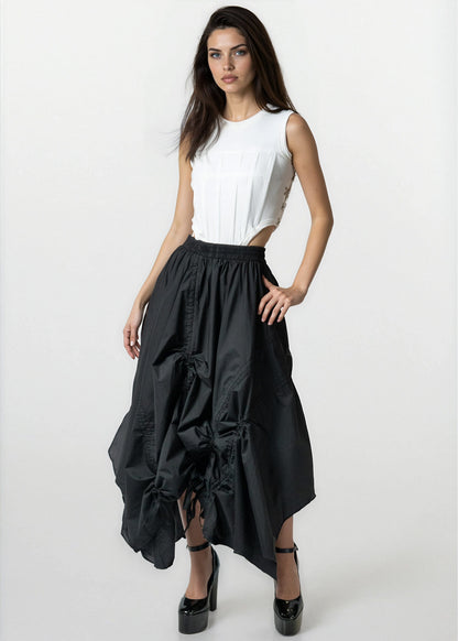 Cinched Hem Athleisure Skirt