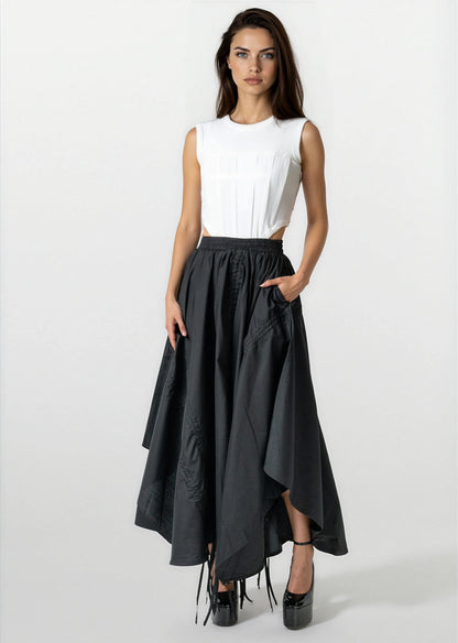 Cinched Hem Athleisure Skirt