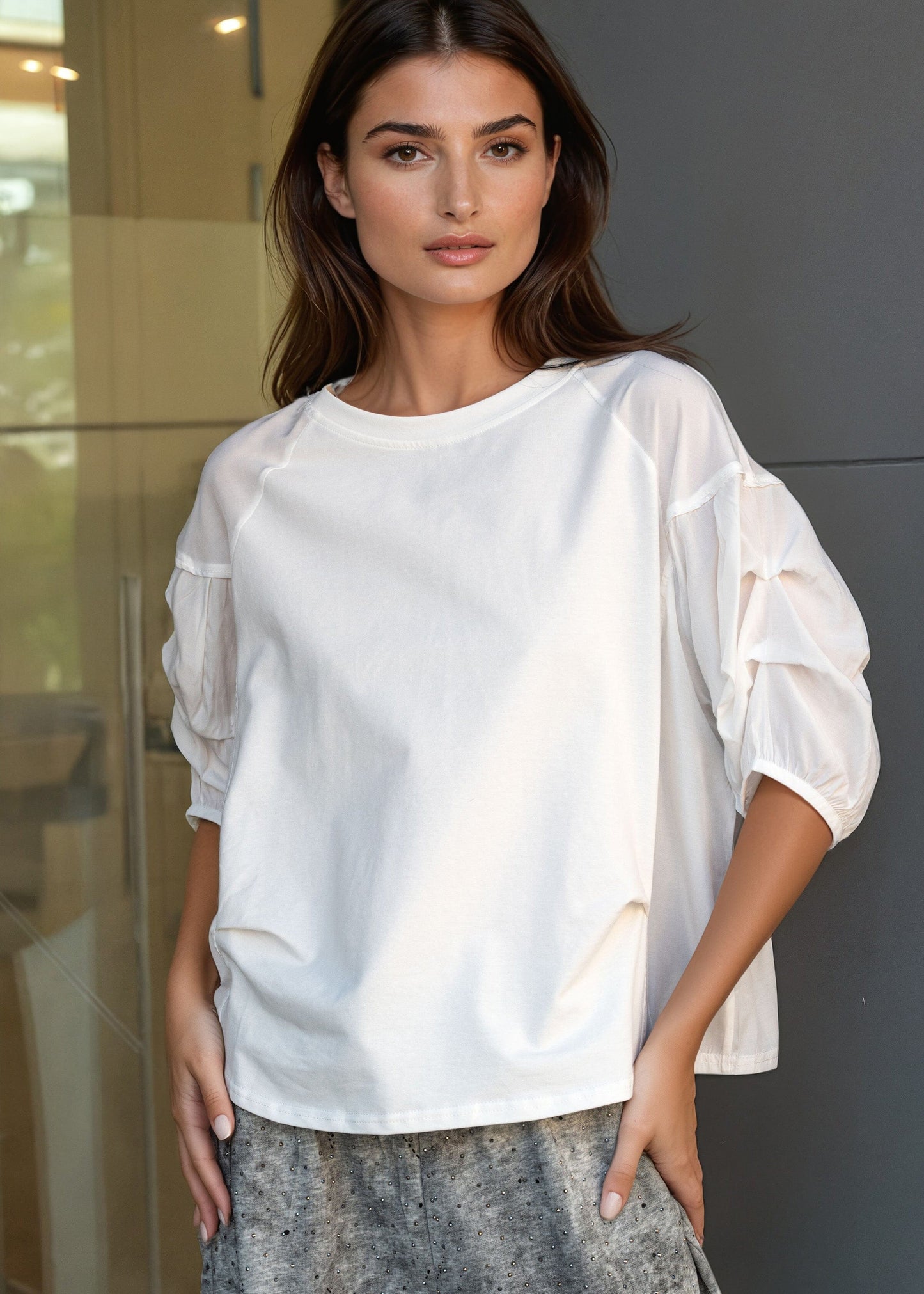 Cinched Sleeve Tee