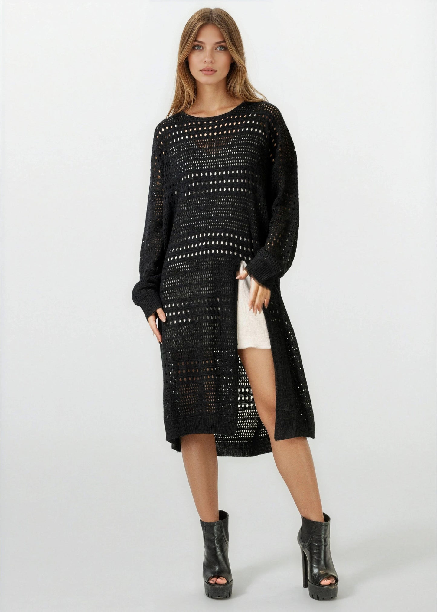 Crochet Layering Sweater Dress