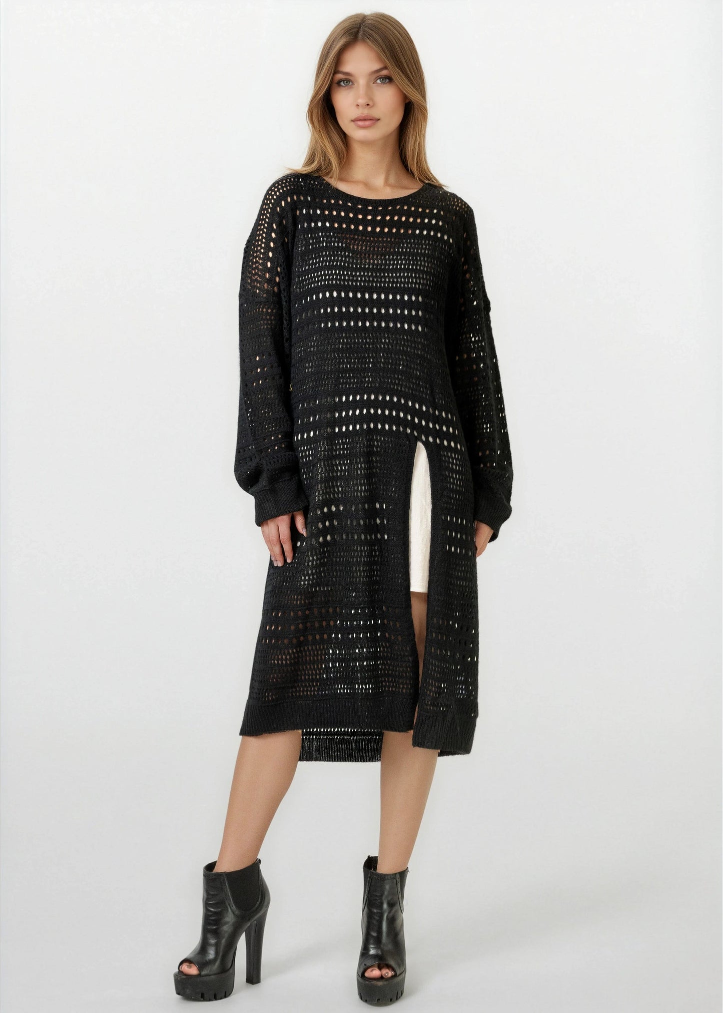 Crochet Layering Sweater Dress