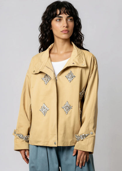Crystal Embellished Utility Jacket