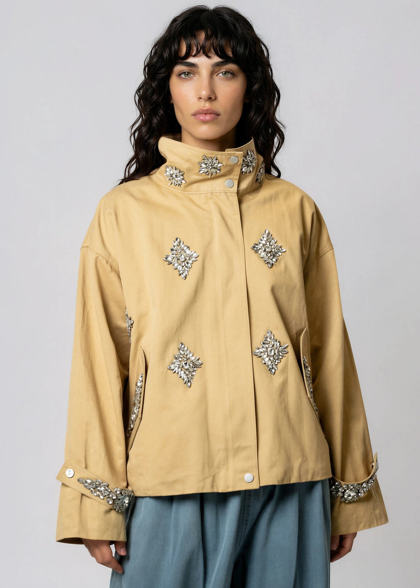 Crystal Embellished Utility Jacket