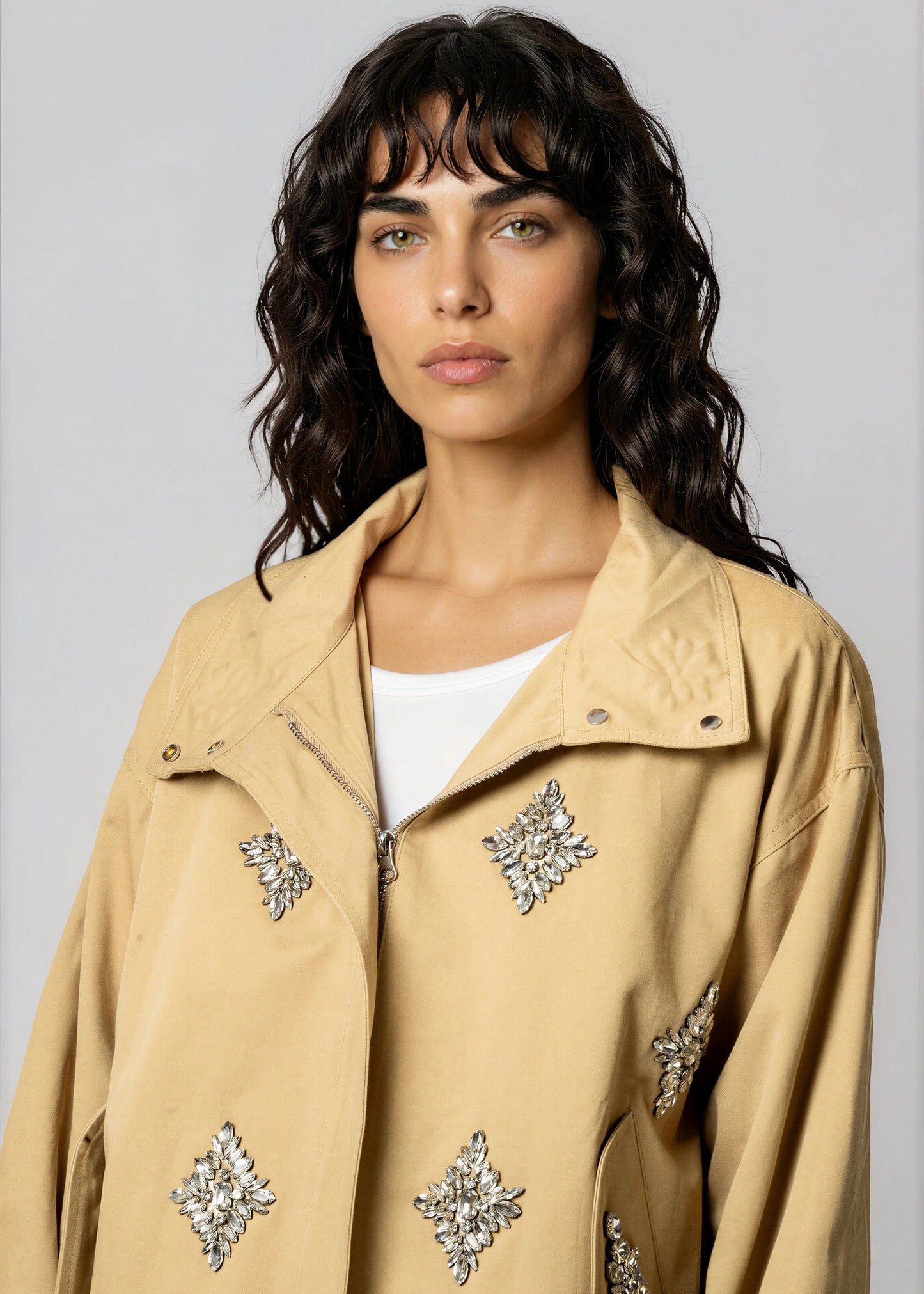 Crystal Embellished Utility Jacket