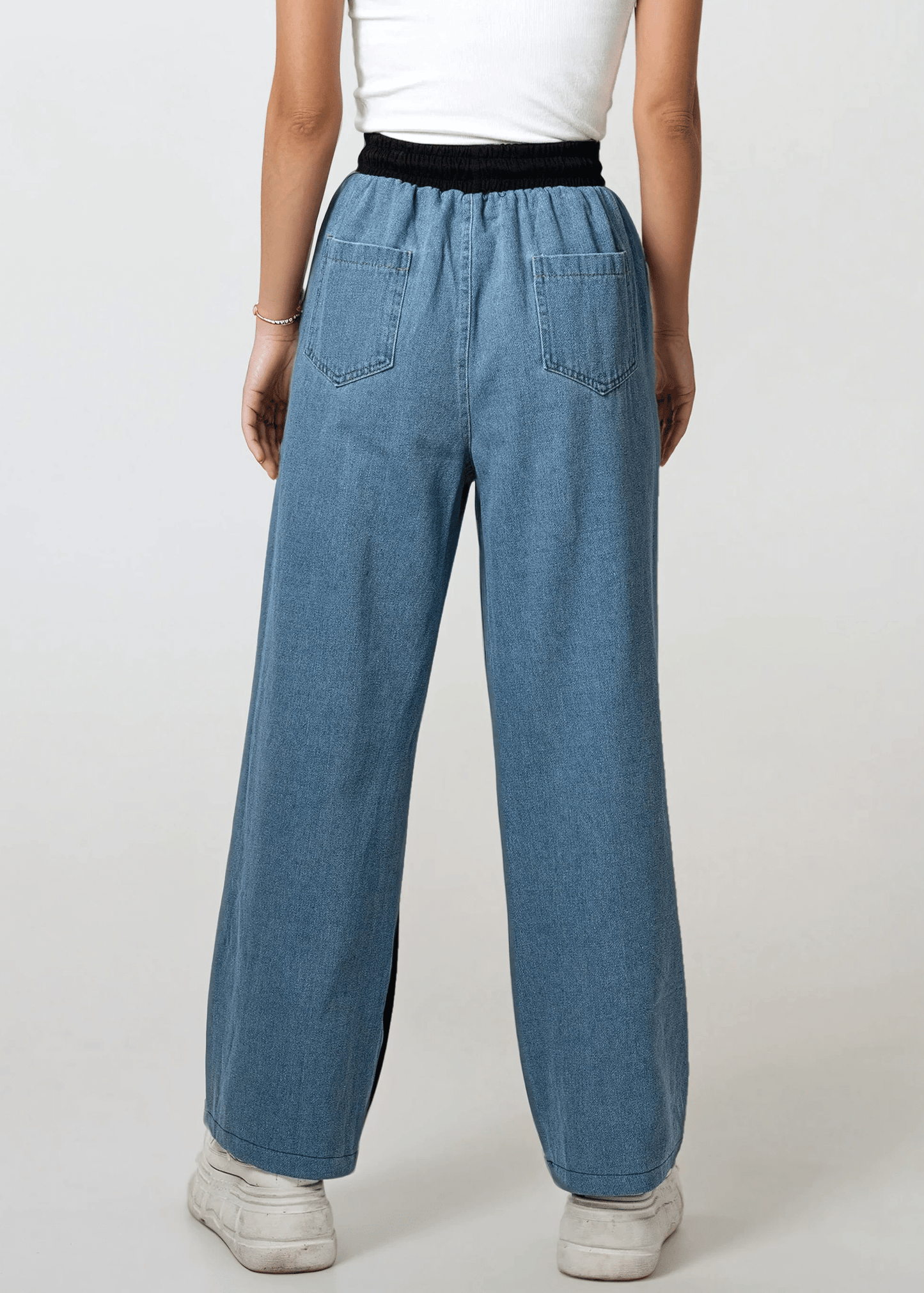Denim Contrast Athleisure Sweat Pant
