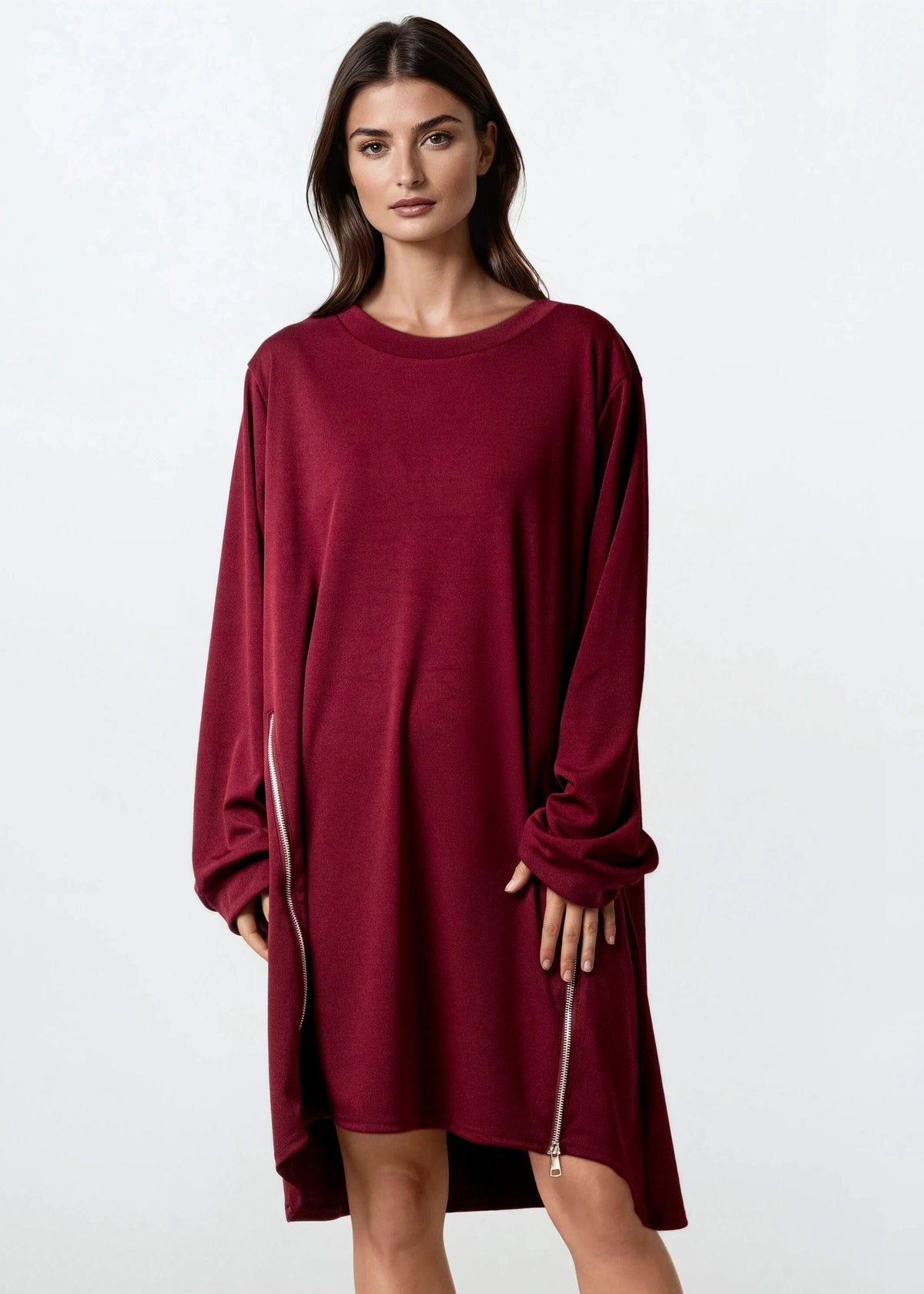 Double Zip Long Sleeve Dress