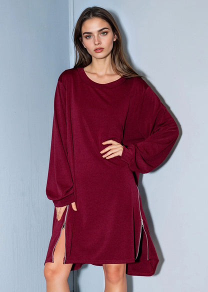 Double Zip Long Sleeve Dress