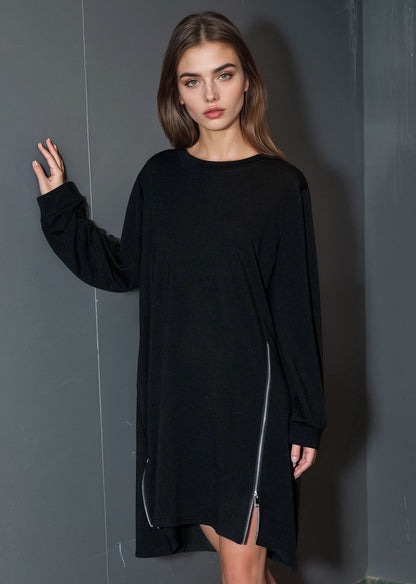 Double Zip Long Sleeve Dress