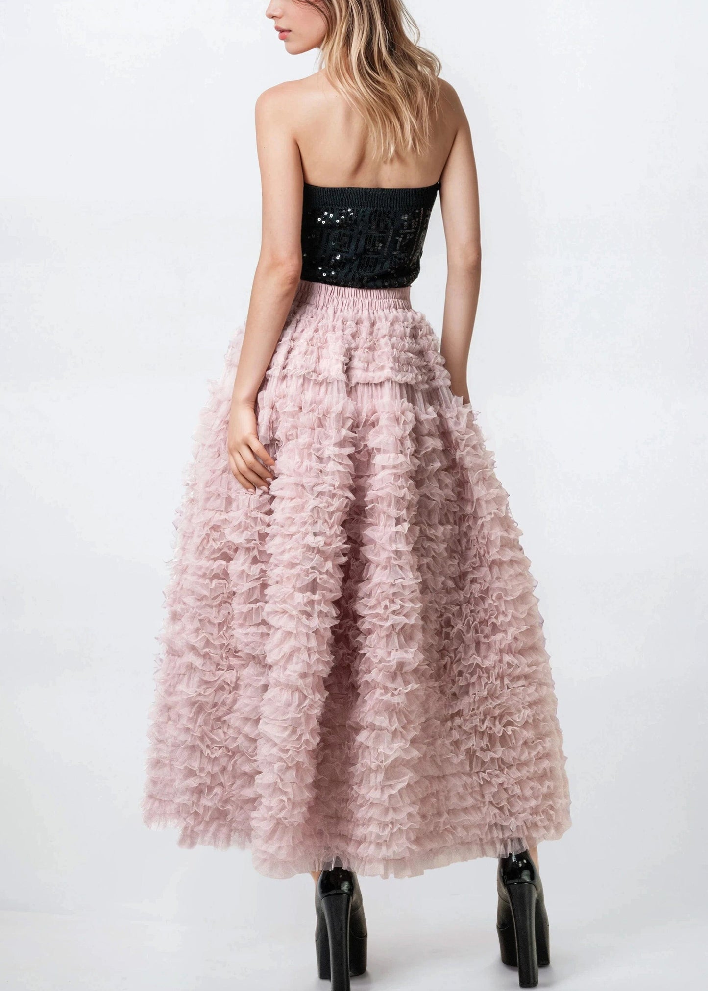 Drama Tulle Ruffle Skirt