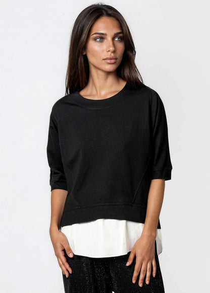 Layered Hem Short Sleeve Tee
