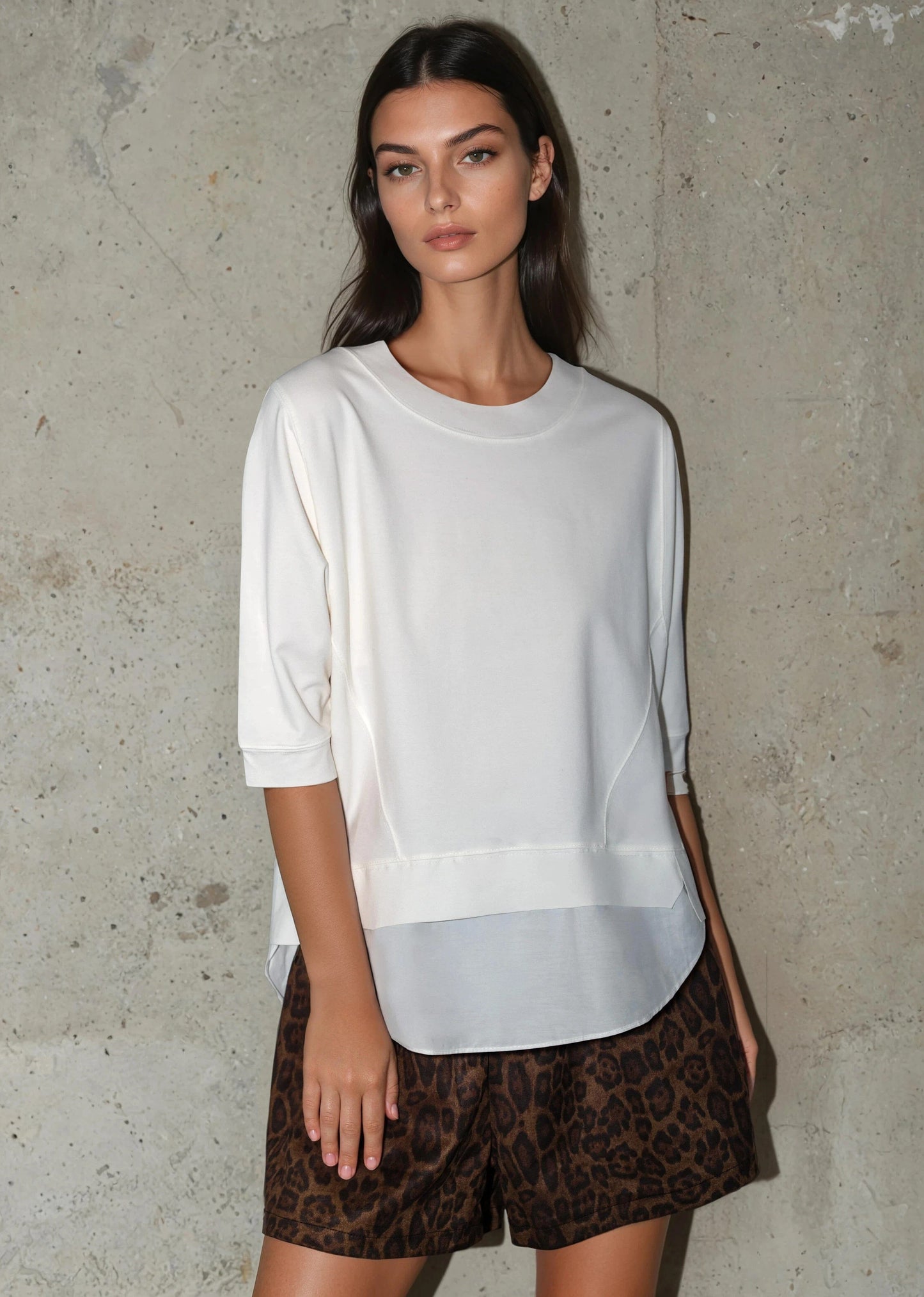 Layered Hem Short Sleeve Tee