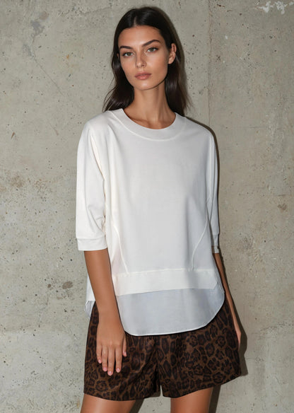 Layered Hem Short Sleeve Tee