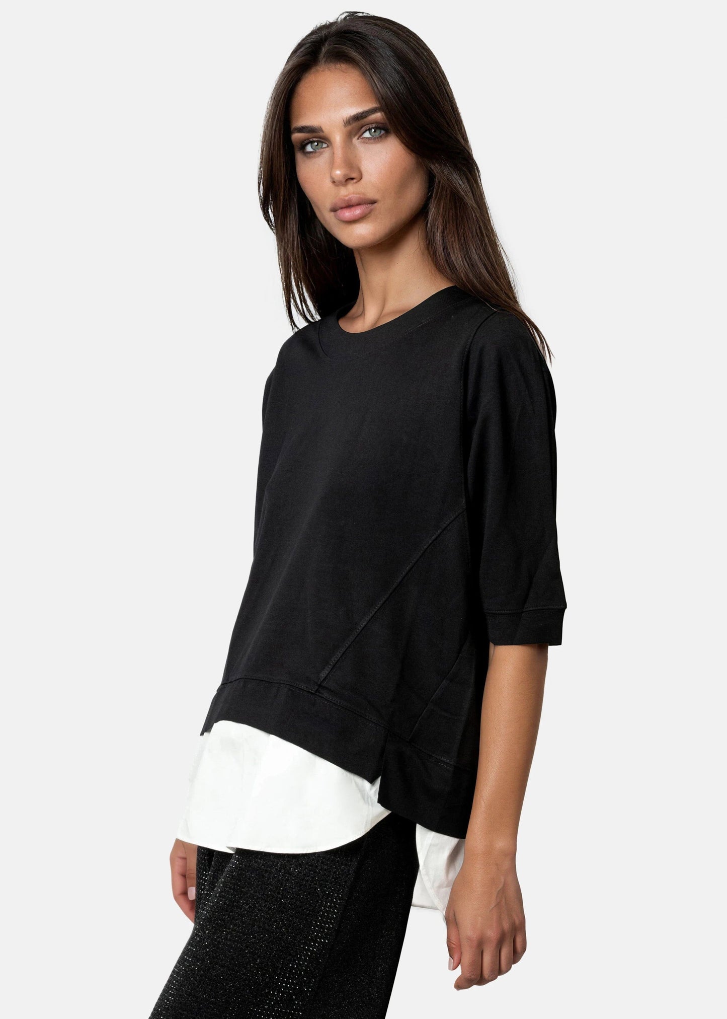 Layered Hem Short Sleeve Tee