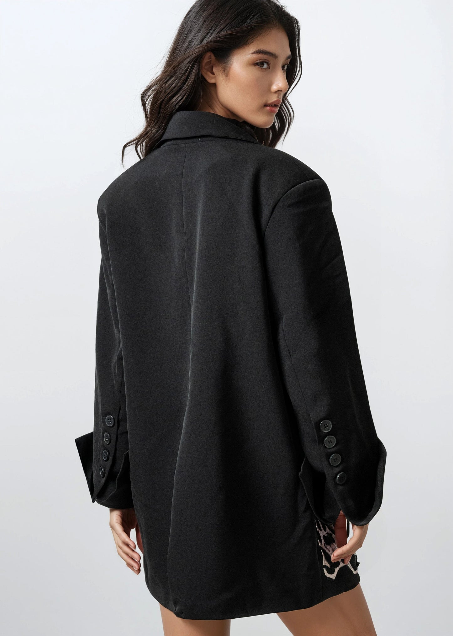 Leopard Head Embroidered Blazer