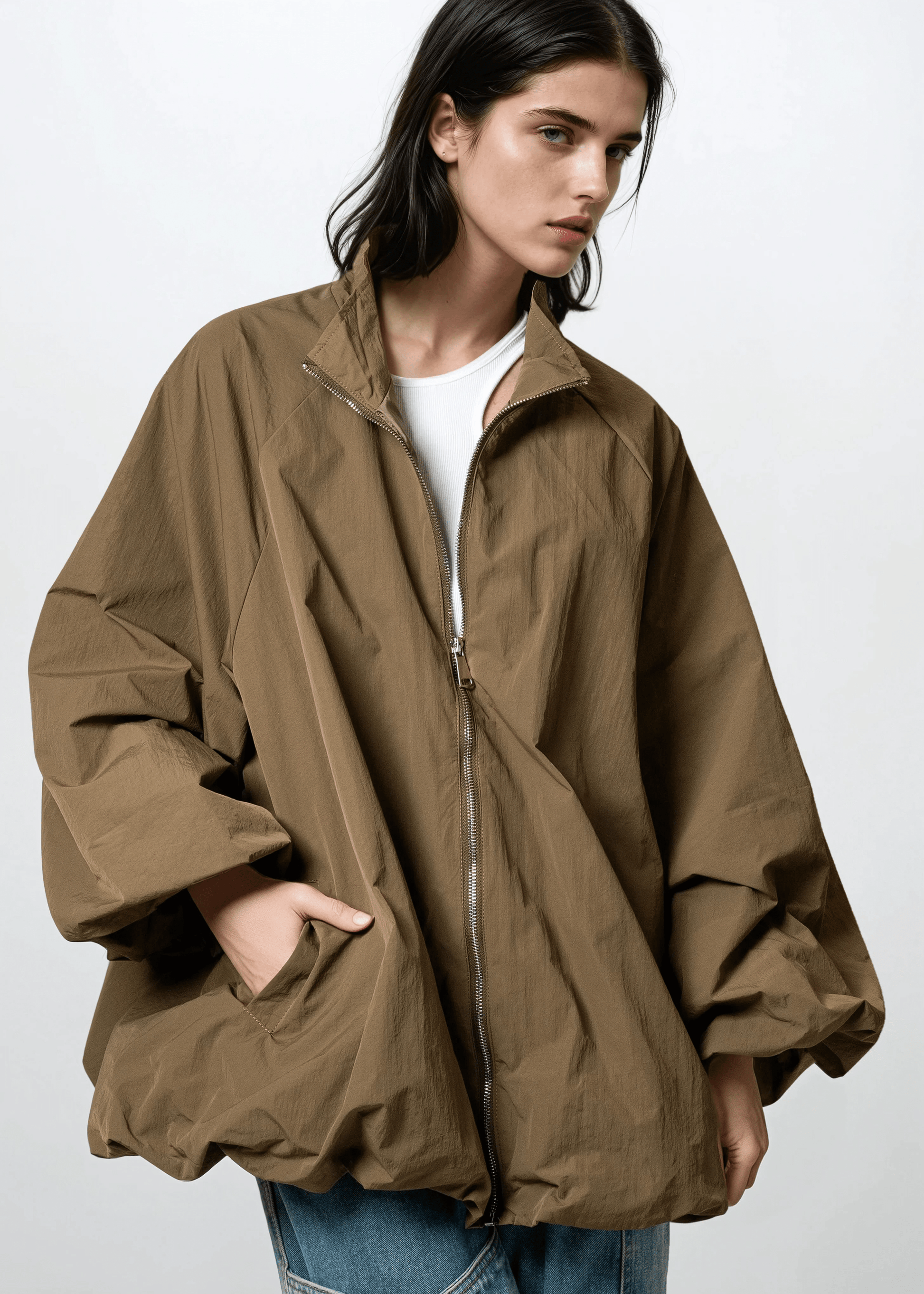Lightweight Balloon Sleeve Jacket