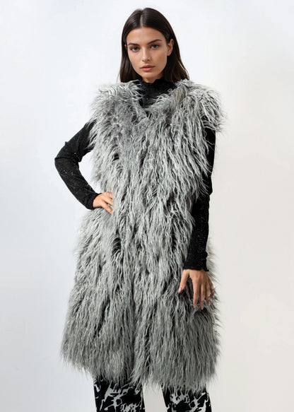 Long Faux Fur Vest