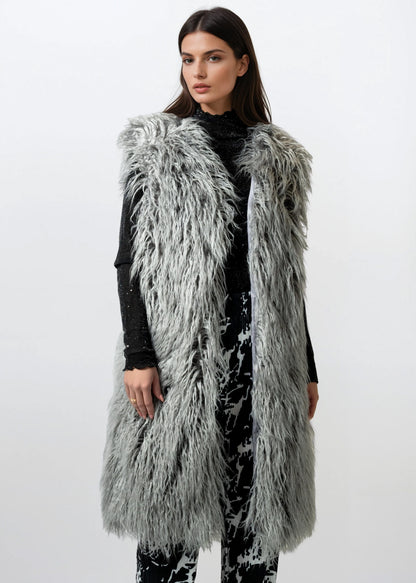 Long Faux Fur Vest