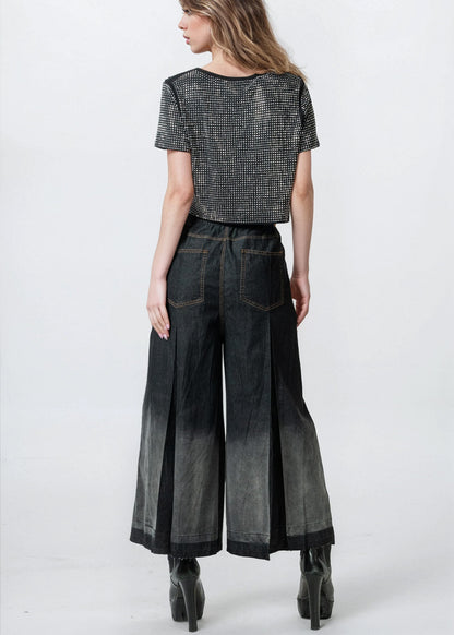 Ombre Drawstring Wide Leg Pants